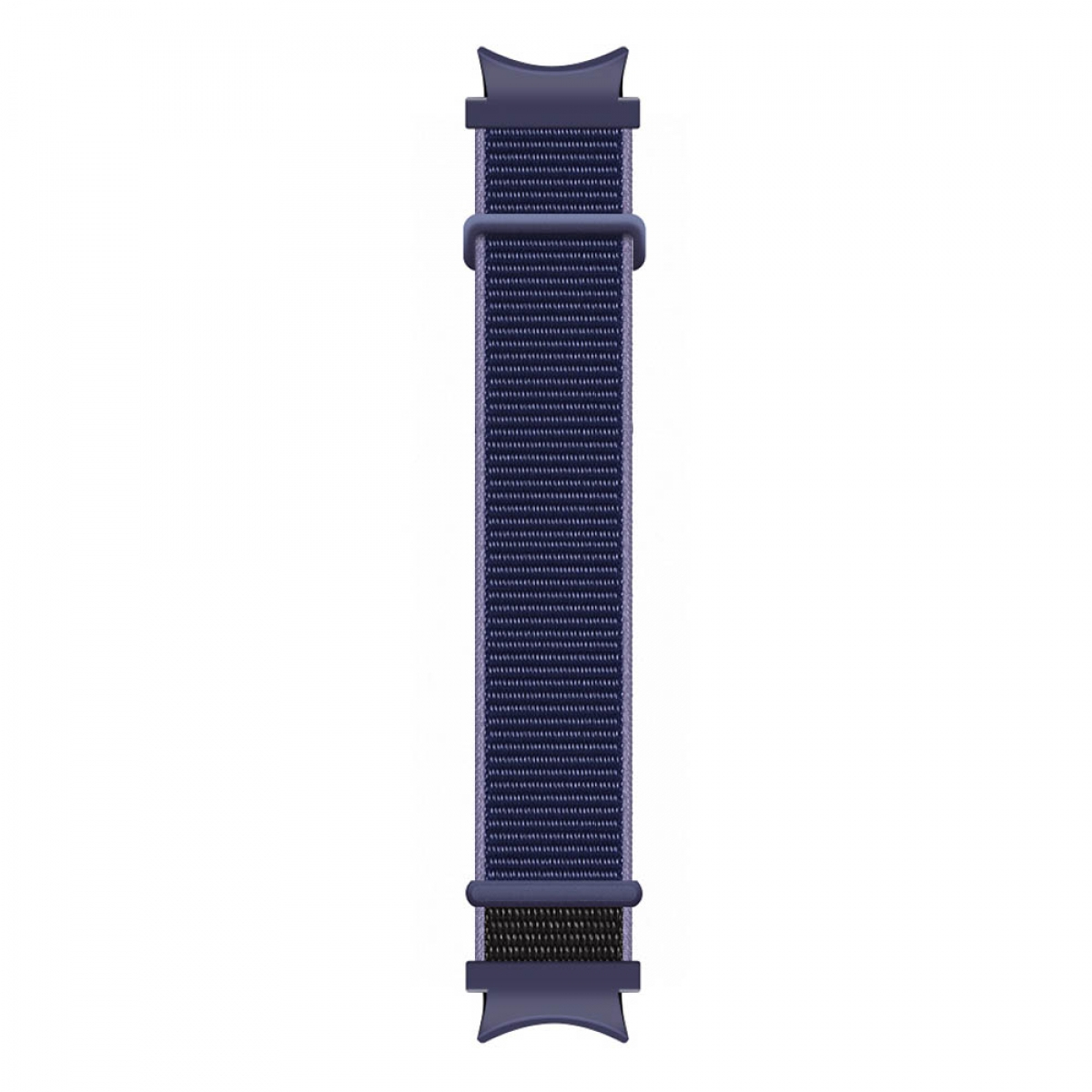 Ein marineblaues Uhrenarmband mit Streifenmuster.