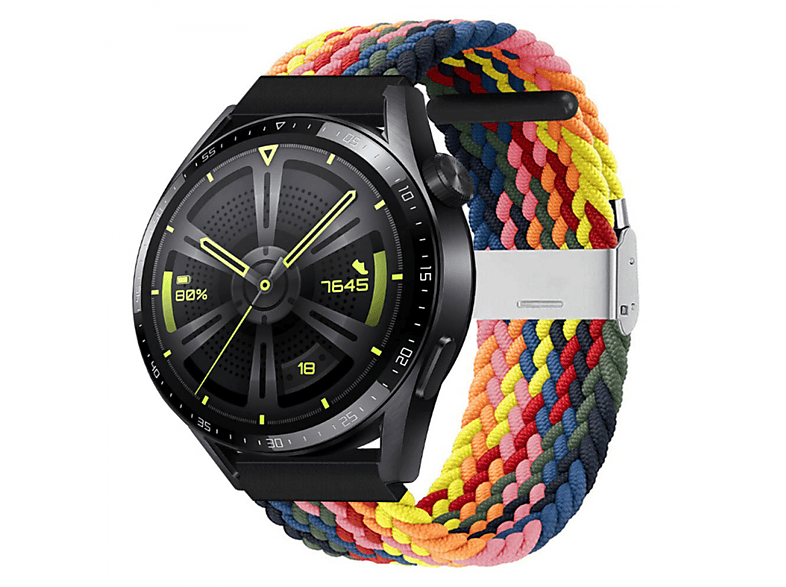 CASEONLINE Braided, GT3 Huawei, Sportarmband, Rainbow 46mm, Watch