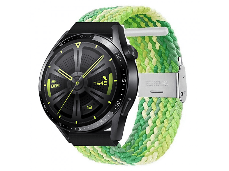 CASEONLINE Braided, Sportarmband, Huawei, Watch 46mm, GT3 green Gradient