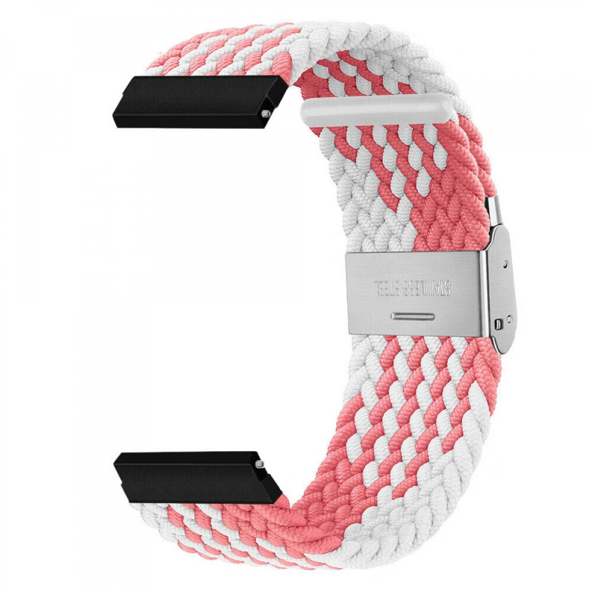 CASEONLINE Braided, Ersatzarmband, Pink/Weiß 46mm, Watch Galaxy Samsung