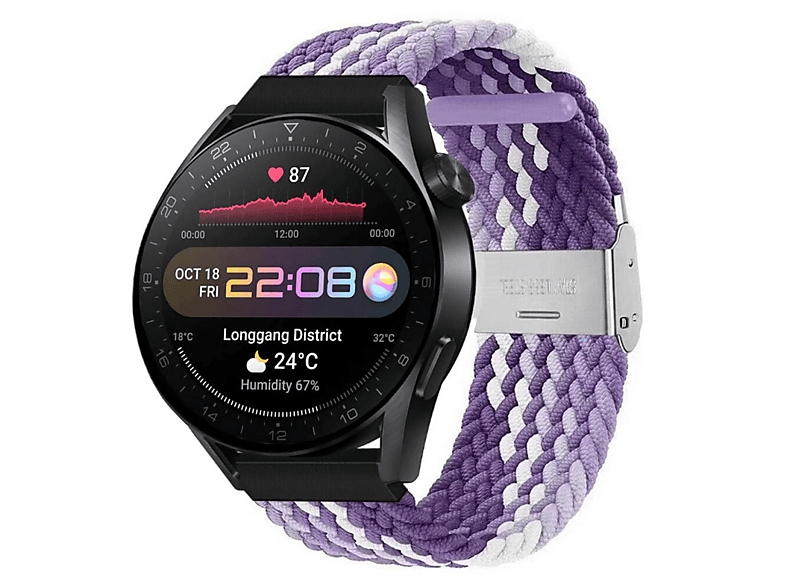CASEONLINE Braided, Sportarmband, Huawei, Gradient Pro, 3 purple Watch