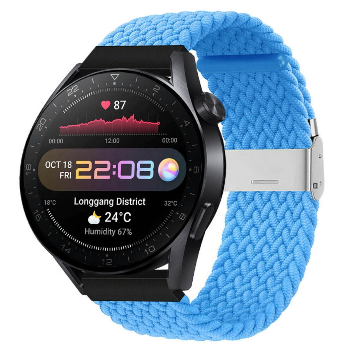 CASEONLINE Braided, Skyblue Watch 3 Huawei, Sportarmband, Pro