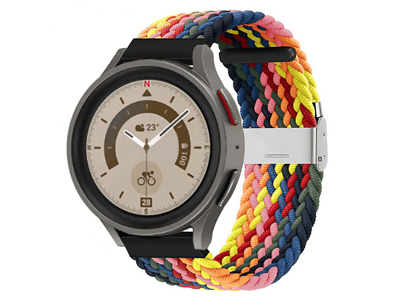 CASEONLINE Braided, Sportarmband, Samsung, Galaxy Watch 5 Pro (45mm), Rainbow