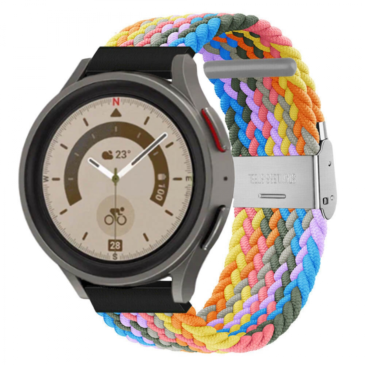 CASEONLINE Braided, Sportarmband, Samsung, Galaxy 5 Pro Watch Rainbow (45mm)