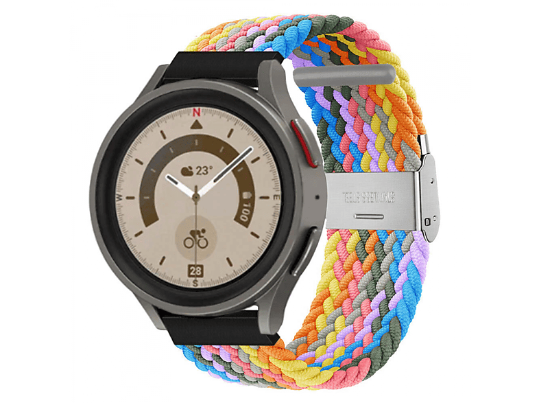 CASEONLINE Braided, Sportarmband, (45mm), Galaxy Watch Samsung, Rainbow Pro 5