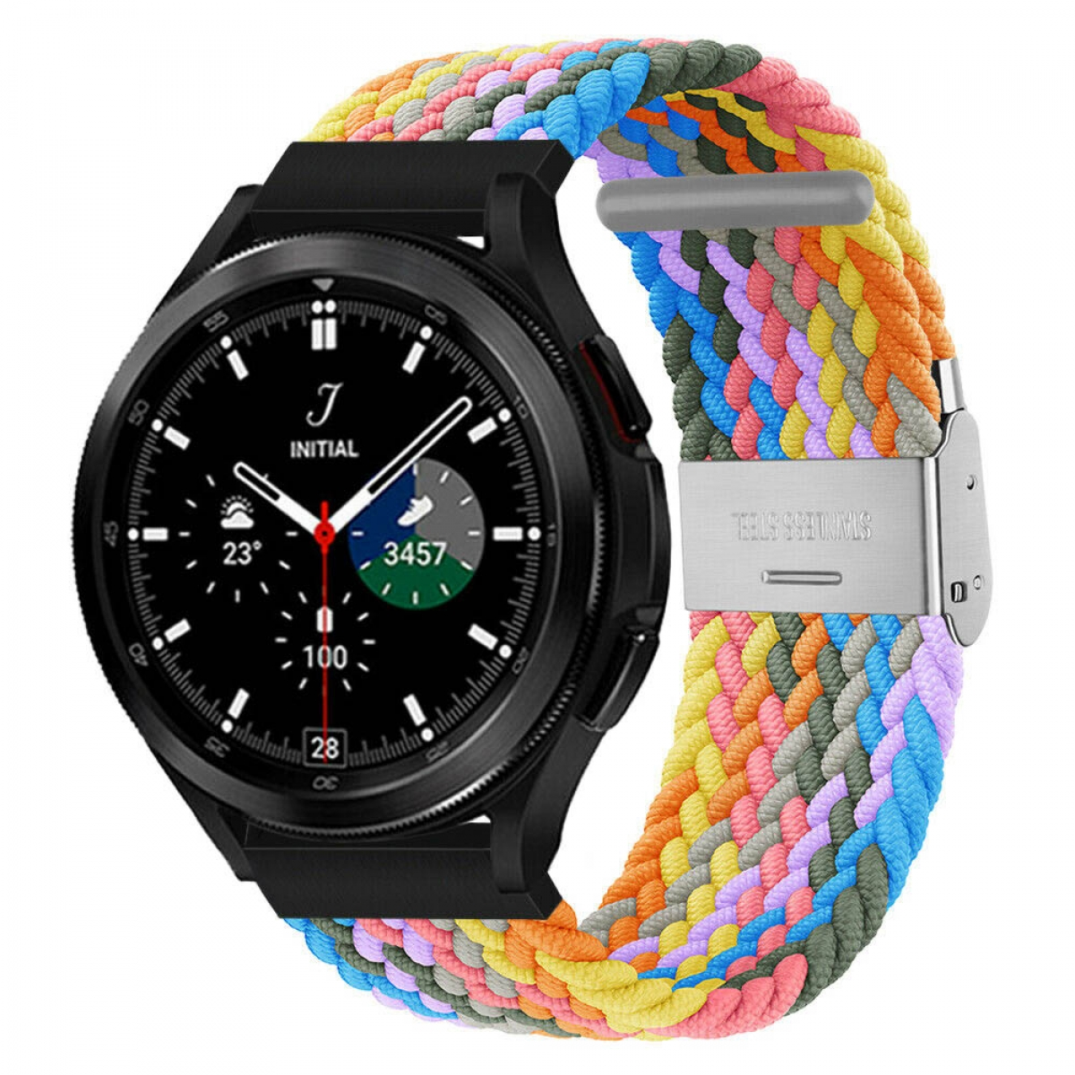 CASEONLINE Braided, Ersatzarmband, Samsung, Galaxy 4 Watch Rainbow Classic (42mm)