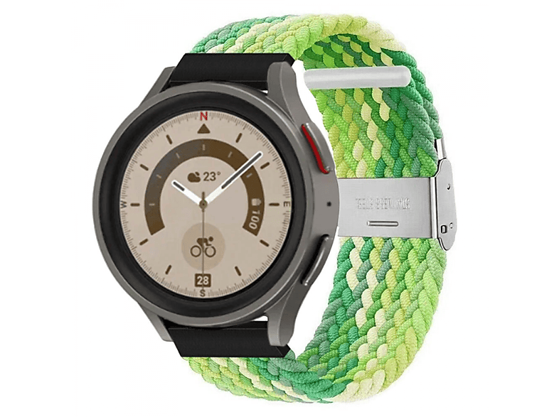 CASEONLINE Braided, Sportarmband, Samsung, Galaxy Watch 5 Pro (45mm), Gradient green | Samsung Ersatzarmbänder