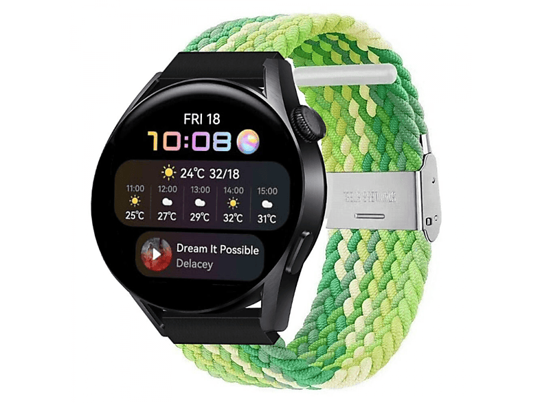 CASEONLINE Braided, Sportarmband, Huawei, Watch 3, Gradient green