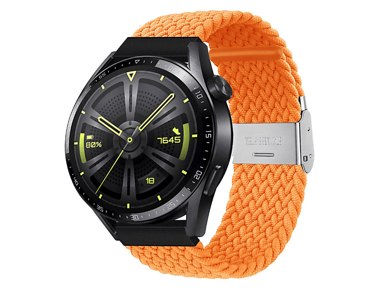 46mm, GT3 CASEONLINE Braided, Orange Sportarmband, Huawei, Watch