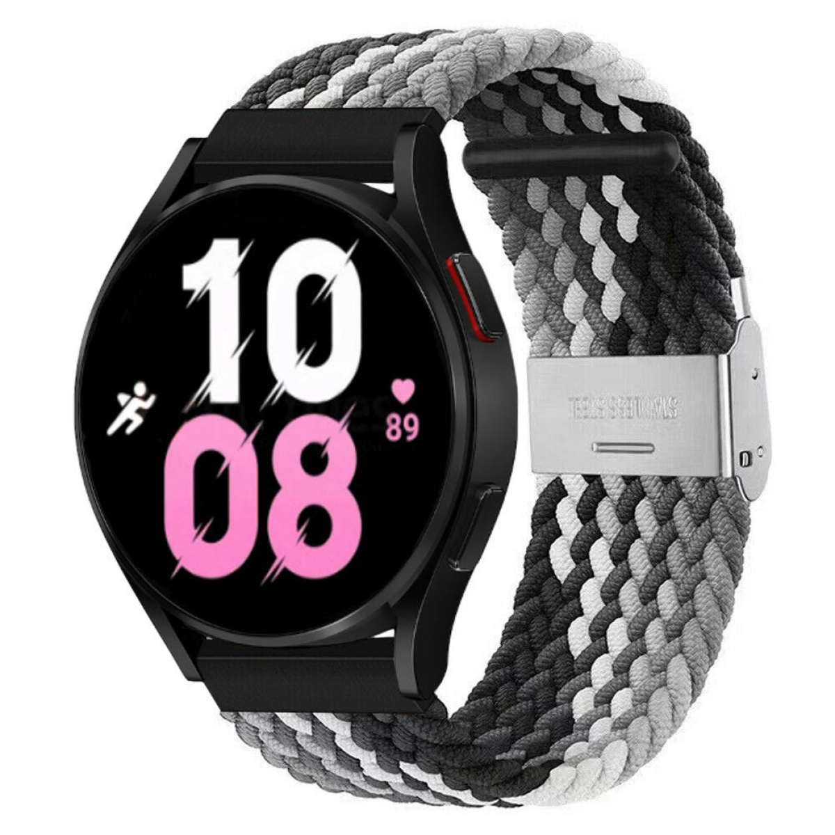 CASEONLINE Braided, Sportarmband, Samsung, Schwarz/Weiß Galaxy Watch (40mm), 5