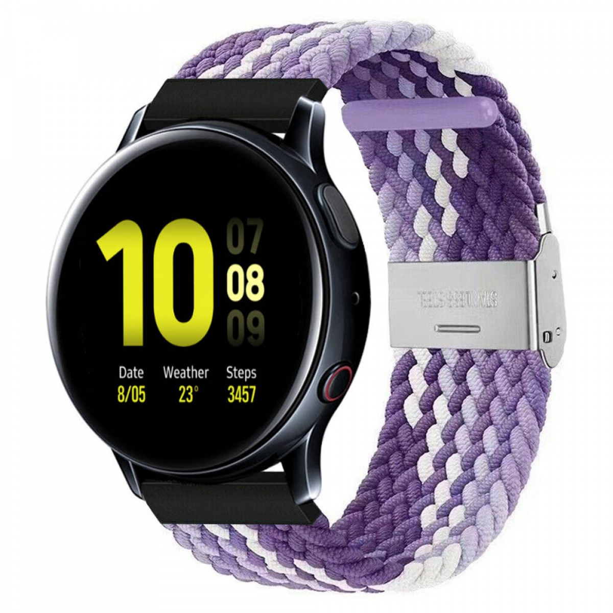 CASEONLINE Braided, Sportarmband, Samsung, Watch Gradient Active 2, purple Galaxy