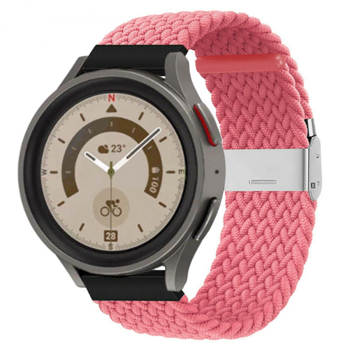 CASEONLINE Braided, Sportarmband, Samsung, (45mm), Rot Pro Galaxy Watch 5