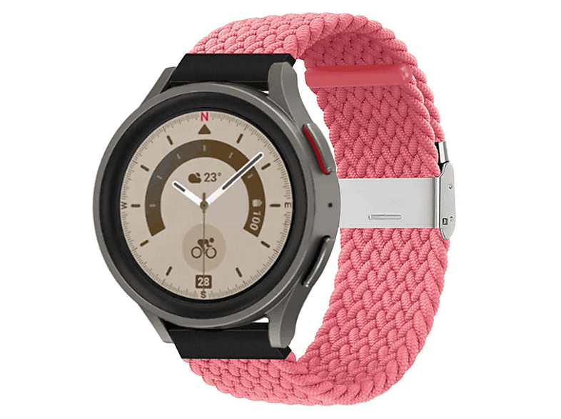 CASEONLINE Braided, Sportarmband, Samsung, Galaxy Watch 5 Pro (45mm), Rot