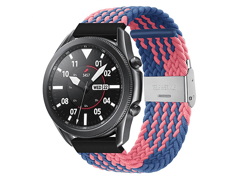 CASEONLINE Braided, Ersatzarmband, Samsung, Galaxy Blue (45mm), 3 Watch Powder