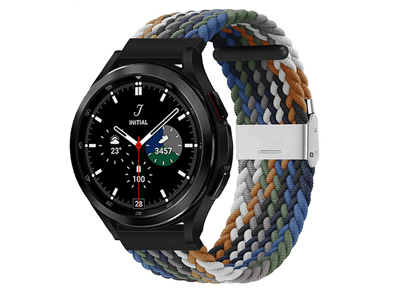 CASEONLINE Braided, Sportarmband, Samsung, Galaxy Watch 4 Classic (46mm), Cowboy