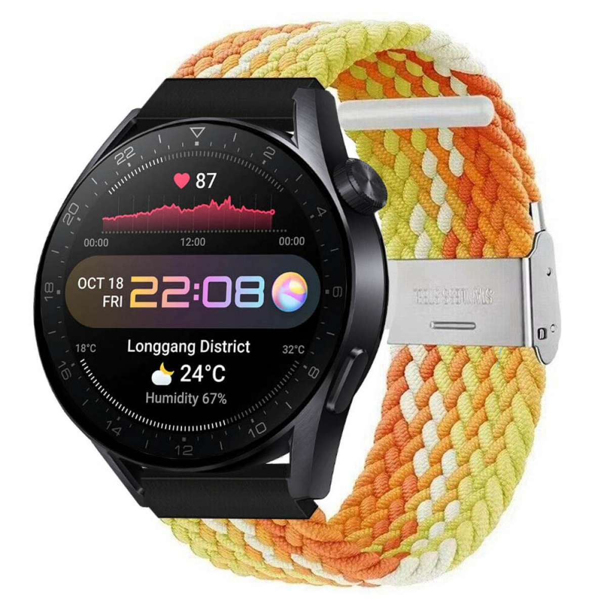 orange CASEONLINE Gradient Watch Sportarmband, Pro, Braided, Huawei, 3