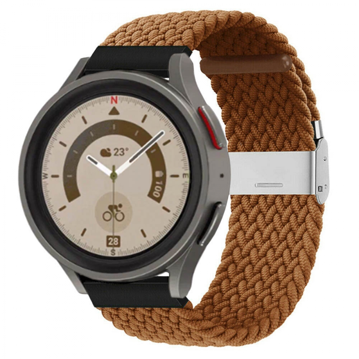 CASEONLINE Braided, Sportarmband, Samsung, (45mm), Braun Galaxy Pro 5 Watch