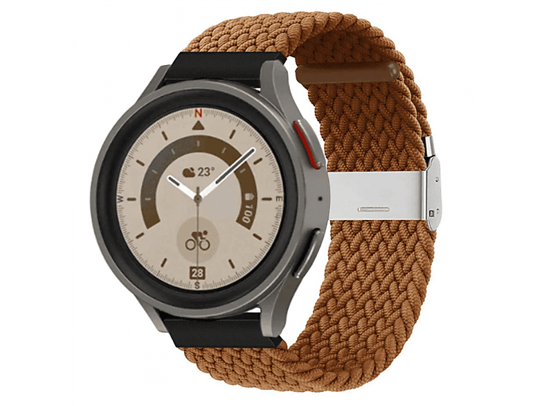 CASEONLINE Braided, Sportarmband, Samsung, (45mm), Braun Galaxy Pro 5 Watch