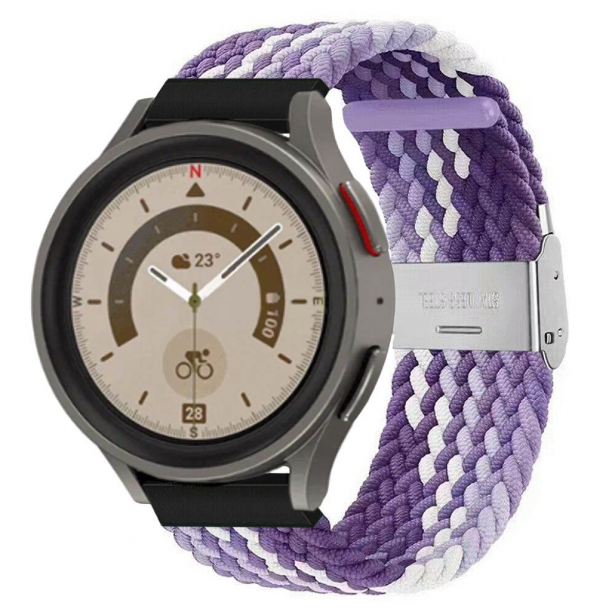 Braided, (45mm), Galaxy Samsung, Sportarmband, 5 CASEONLINE Pro purple Watch Gradient