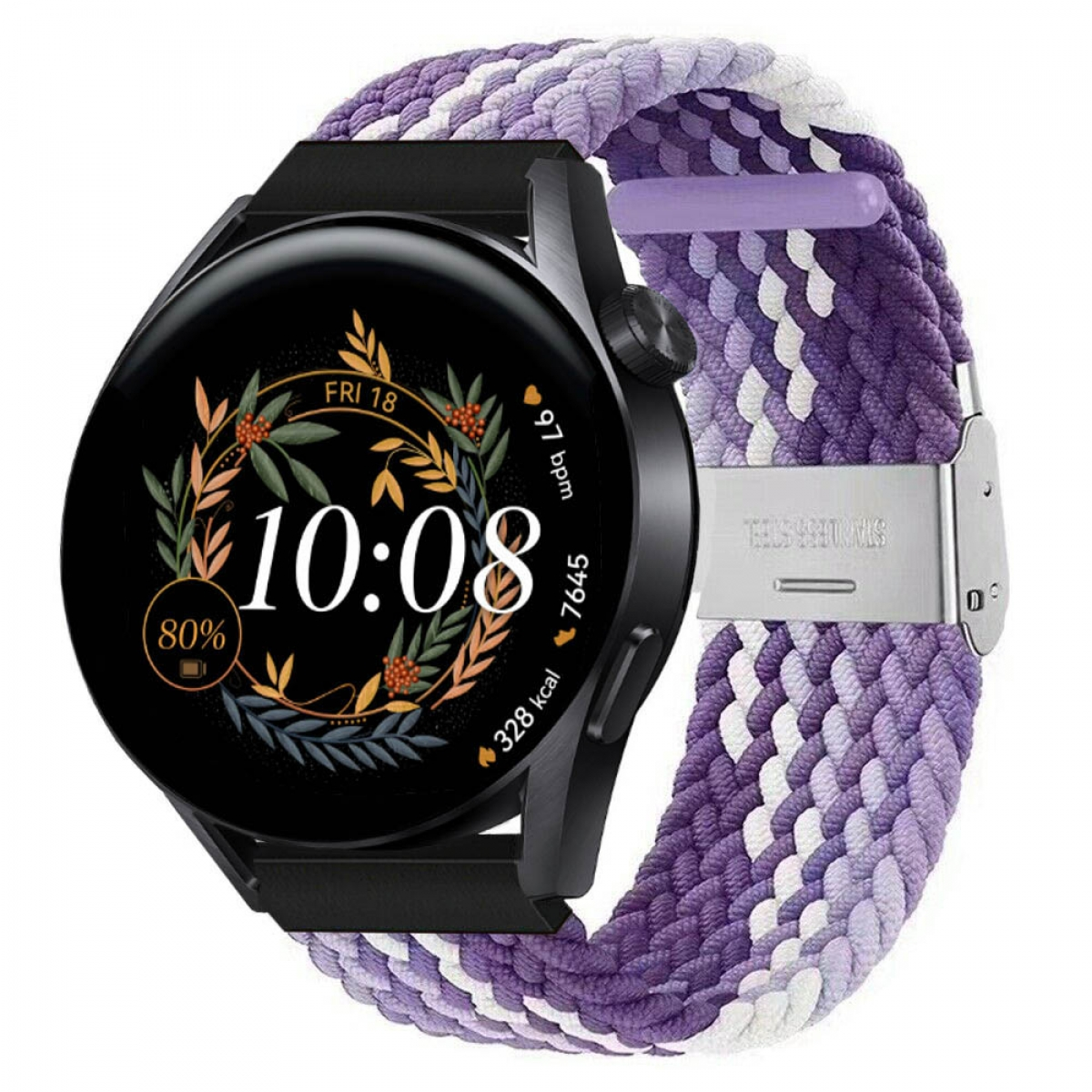 CASEONLINE Braided, Sportarmband, 42mm, GT3 Watch Gradient purple Huawei