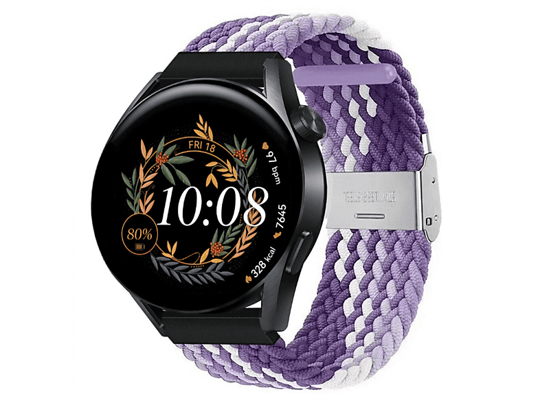 CASEONLINE Braided, Sportarmband, 42mm, GT3 Watch Gradient purple Huawei