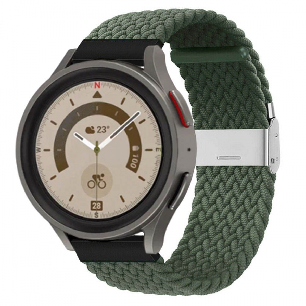 CASEONLINE Braided, Sportarmband, Samsung, Galaxy 5 Watch (45mm), Army Pro
