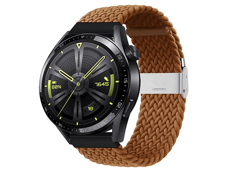 CASEONLINE Braided, Sportarmband, Huawei, Watch 46mm, GT3 Braun