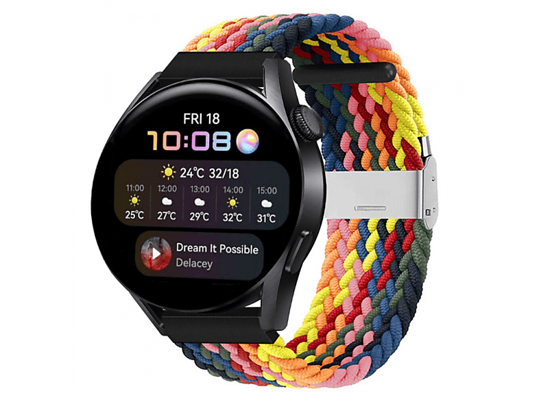 CASEONLINE 3, Watch Rainbow Braided, Sportarmband, Huawei,