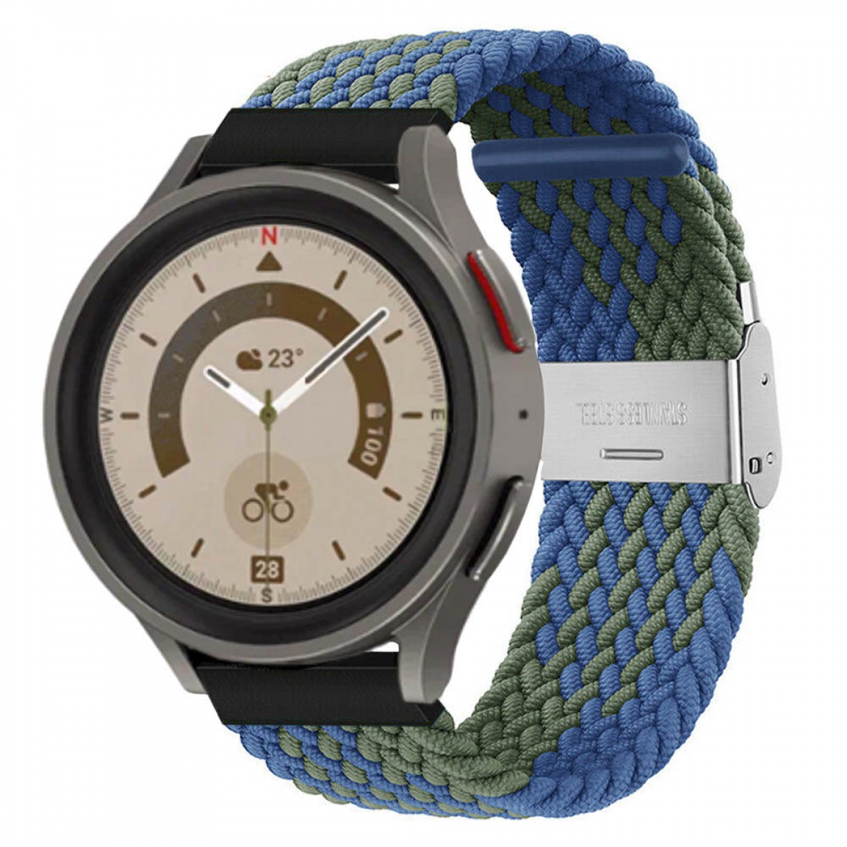 CASEONLINE Braided, Blaugrün Watch 5 Pro (45mm), Samsung, Galaxy Sportarmband