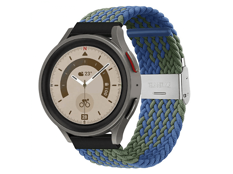 CASEONLINE Braided, Sportarmband, Samsung, Galaxy Blaugrün (45mm), Pro 5 Watch