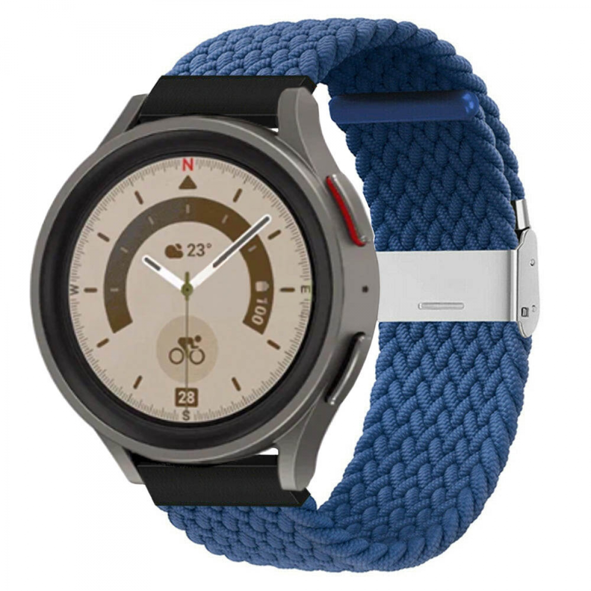 CASEONLINE Braided, Sportarmband, Samsung, Galaxy (45mm), Watch 5 Pro Blau