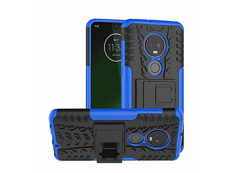 CASEONLINE 2i1, Backcover, Moto G7 Plus, Blau Motorola