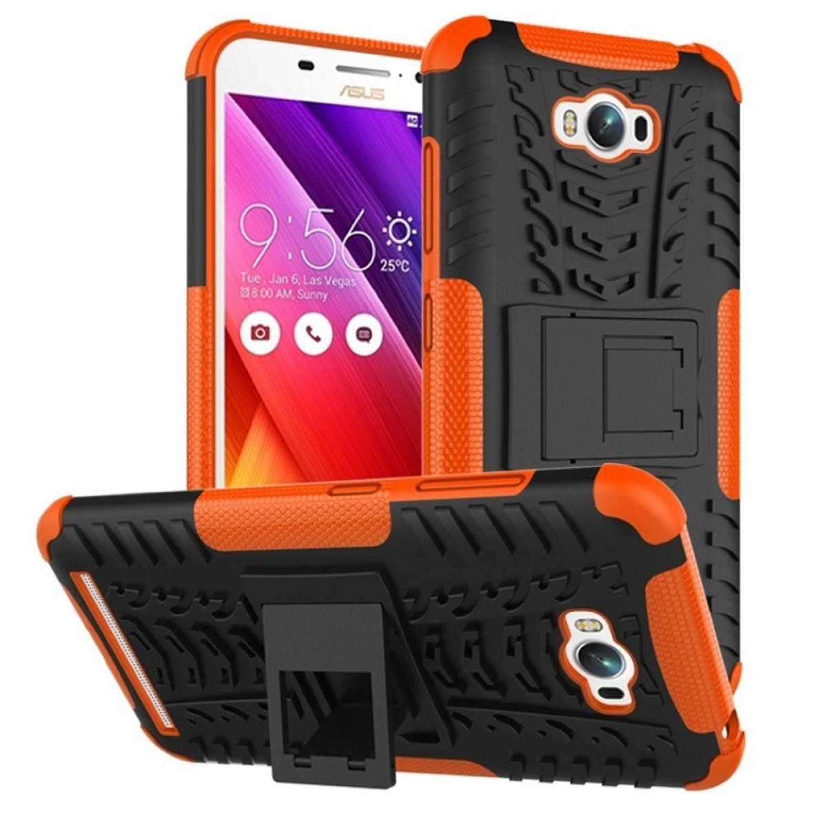 Orange Backcover, 2i1, CASEONLINE Max, Asus, Zenfone