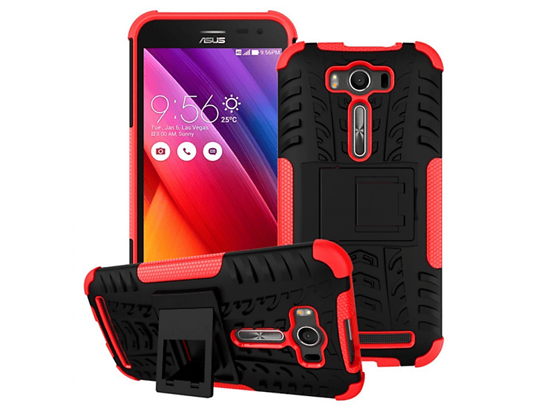 CASEONLINE 2i1, Backcover, Asus, Zenfone 2 Laser, Rot