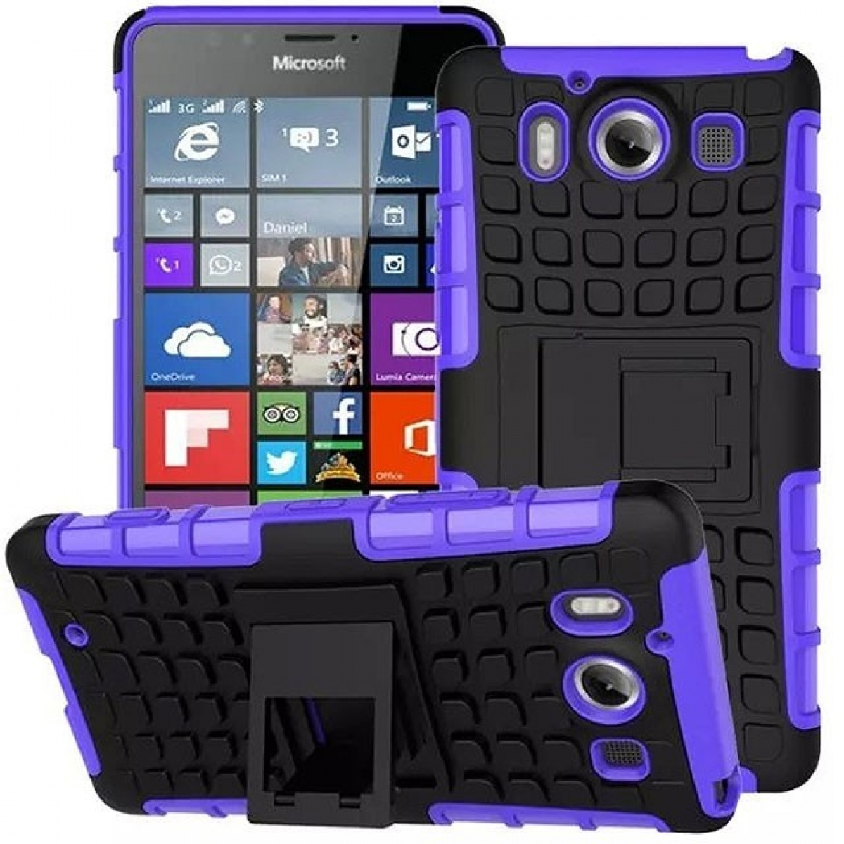 CASEONLINE 2i1, Violett Microsoft, Backcover, Lumia 950