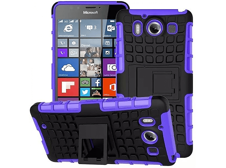 CASEONLINE 2i1, Violett Microsoft, Backcover, Lumia 950