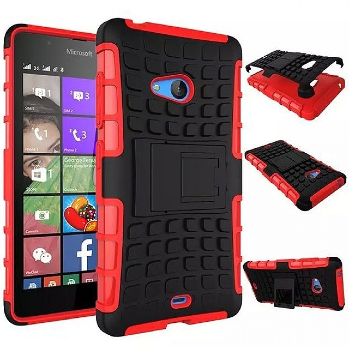 CASEONLINE 2i1, Backcover, Microsoft, Lumia 540, Rot