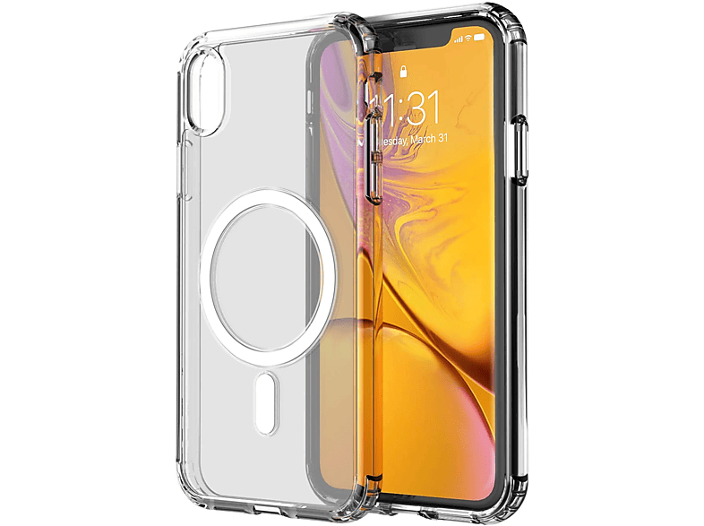 Weiß MagSafe-Ladegerät Transparent, XR, Backcover, / Apple, für iPhone XR INF iPhone Handyhülle Transparent