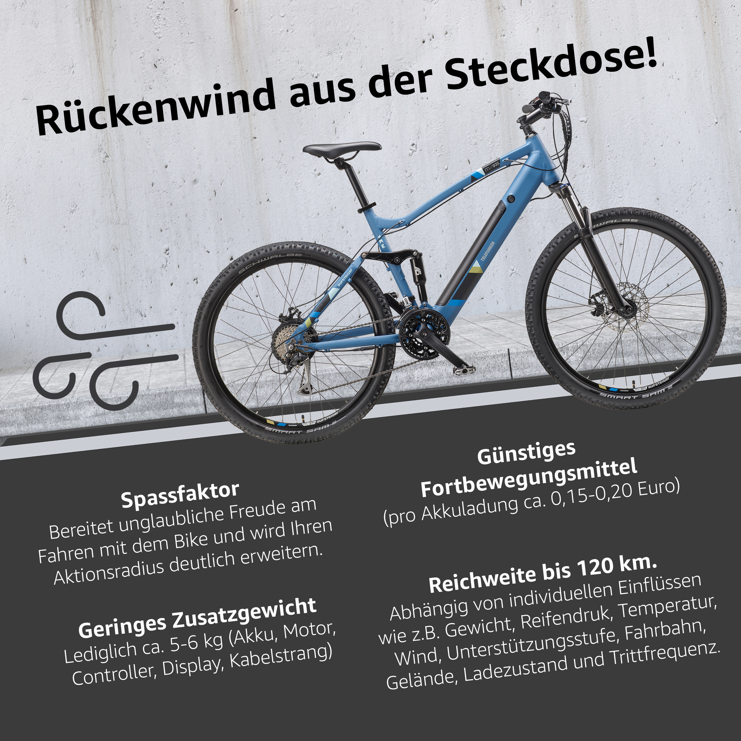 TELEFUNKEN Aufsteiger blau Blau) Herren-Rad, (Laufradgröße: 14, Mountainbike 27,5\