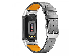 INF Fitbit Charge 5 Armband Leder Grau, Ersatzarmband, Fitbit, Charge 5, Grau