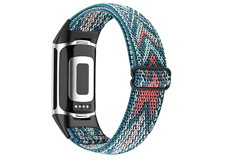INF Fitbit 5, Flechtmuster Charge 5 Armband Ersatzarmband, / Charge mit / Orange Fitbit, Blau Orange, Blau