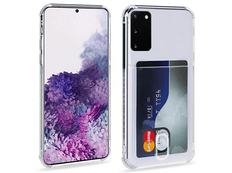 Galaxy Kartenhülle Backcover, S20, Samsung, 2in1, Transparent CASEONLINE