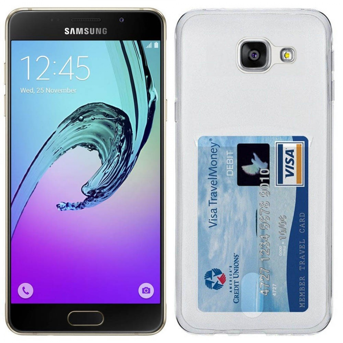 Galaxy (2016), 2in1, Transparent Backcover, Kartenhülle Samsung, CASEONLINE A7