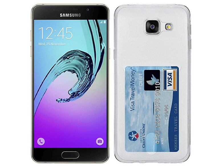 CASEONLINE Kartenhülle 2in1, Backcover, Samsung, Galaxy A3 (2016), Transparent