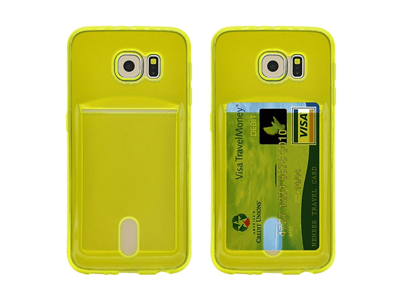 S6 CASEONLINE Gelb Samsung, Kartenhülle Backcover, Galaxy Edge, 2in1,