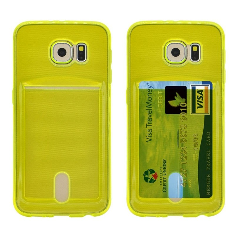 S6 Kartenhülle Plus, Backcover, 2in1, Samsung, Gelb Galaxy CASEONLINE Edge