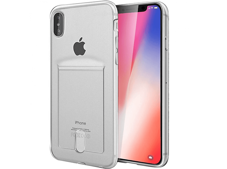 CASEONLINE Kartenhülle 2in1, Backcover, Apple, iPhone X, Transparent