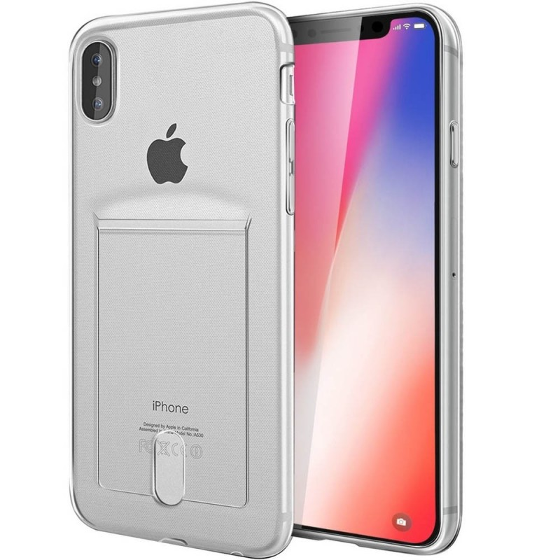 2in1, Apple, iPhone X, Backcover, Kartenhülle CASEONLINE Transparent