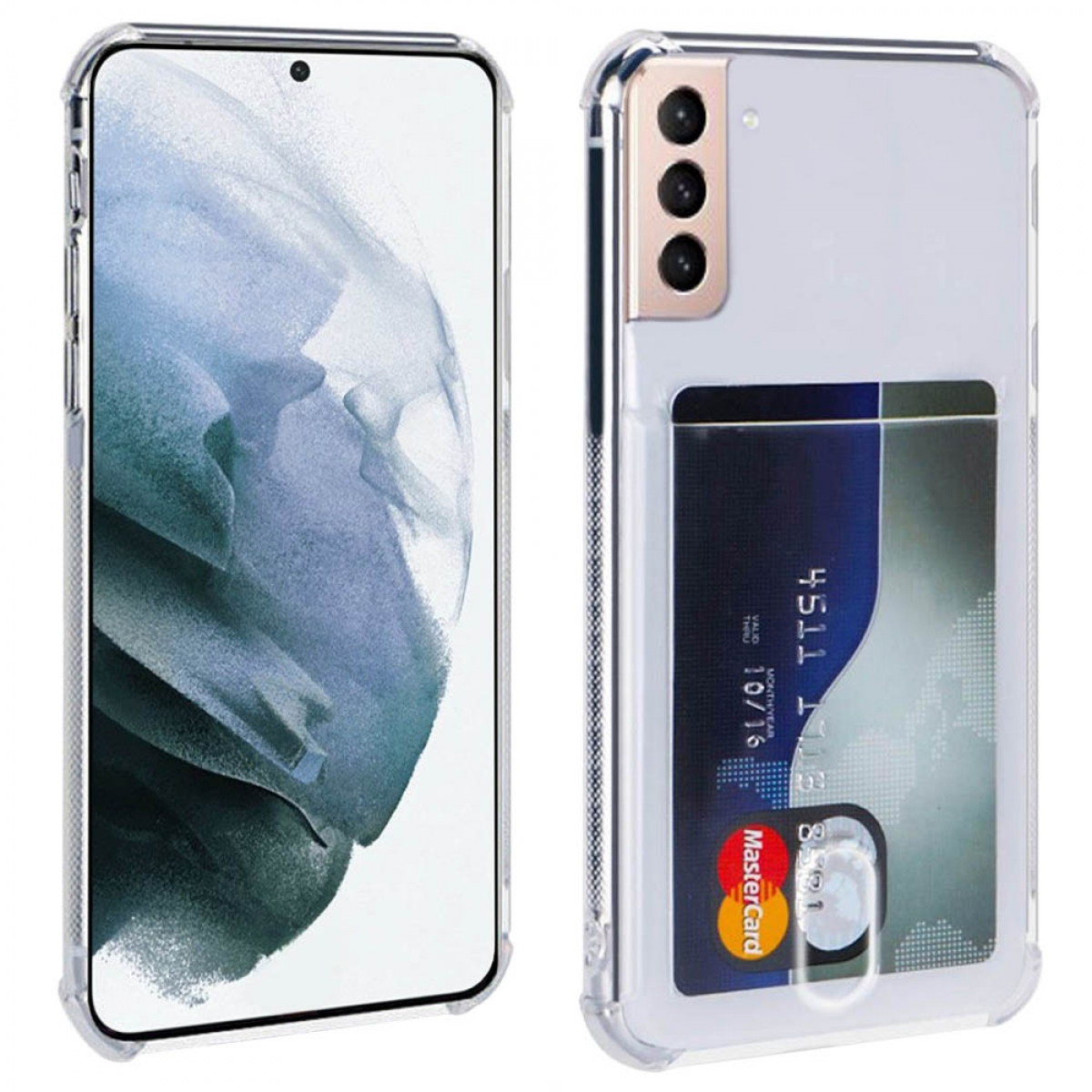 S21 2in1, Backcover, Transparent FE, CASEONLINE Galaxy Samsung, Kartenhülle
