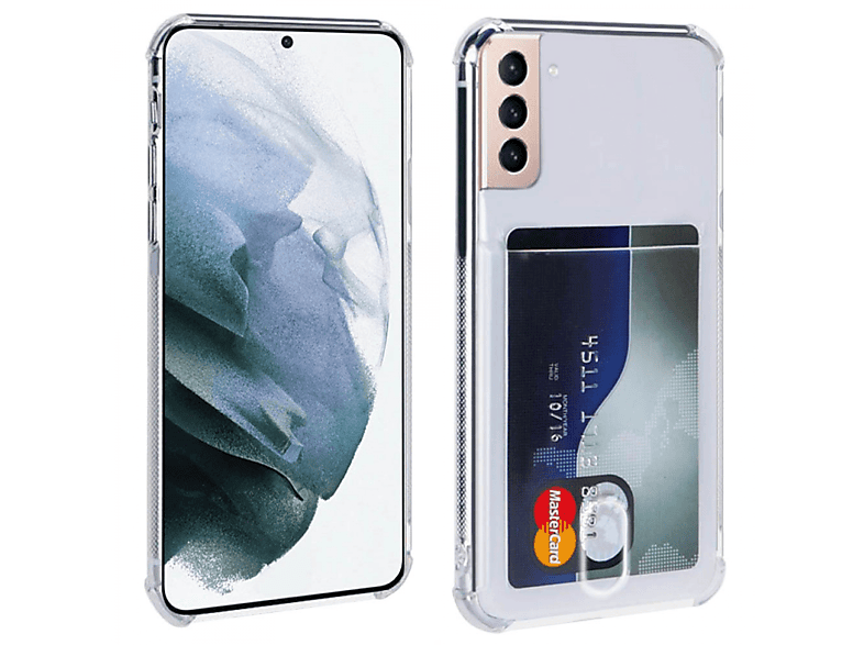 S21 2in1, Backcover, Transparent FE, CASEONLINE Galaxy Samsung, Kartenhülle